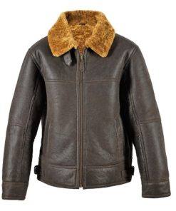BROWN CARAMEL SHEARLING LEATHER JACKET