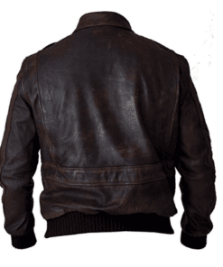 DISTRESSED BROWN BOMBER LEATHER JACKET